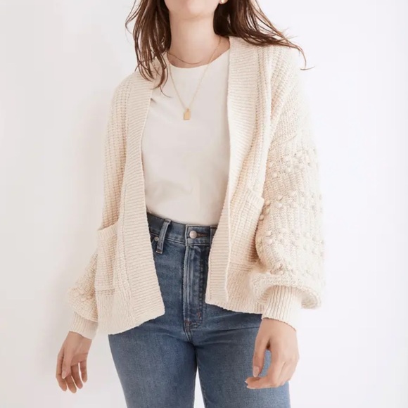 Madewell Sweaters - New Madewell Bobble Cardigan Sweater in Vintage Cream